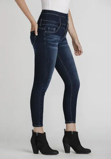 

PLUS SIZE Women high waist button fly jeans pants pencil pants custom logo print on product and package from 1pc dropship