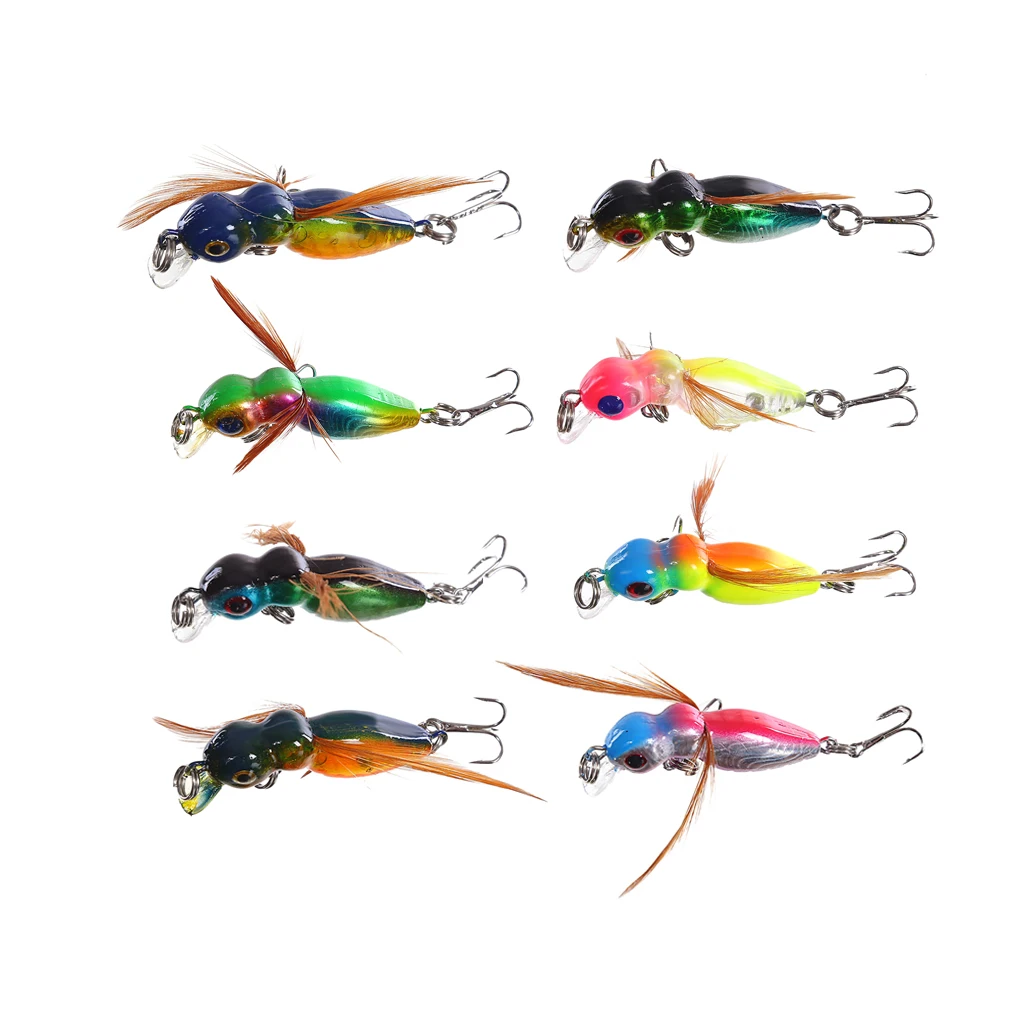 

Popper Fishing Lures Bee Artificial Bait Bass Poper Tackle 10# Hook 3.6g/4.5cm