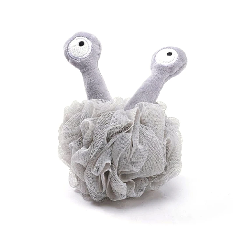 

E7CF shower flower, cartoon big eye shower ball, bath tool scrub tool，grey/white/pink