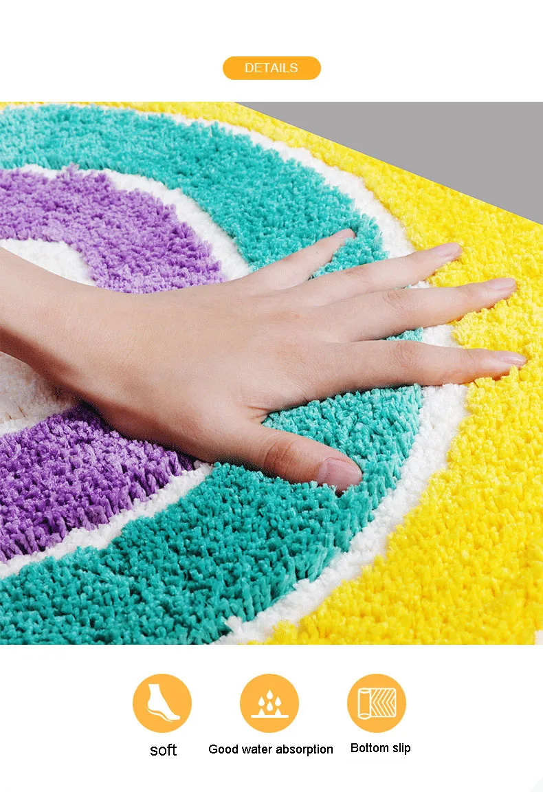 Полукруглый ковер мягкий плюшевый коврик для дивана напольный нескользящий ног