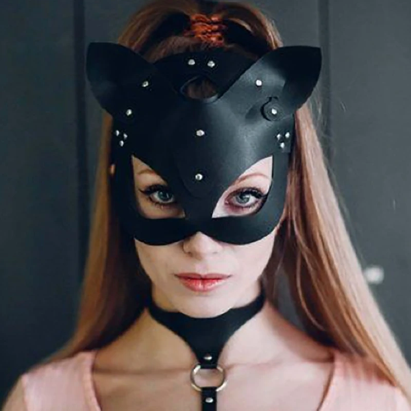 B, женская сексуальная маска, полуглаза, косплей, лицо, кошка, Кожаная маска, маска для косплея, маскарадный мяч, карнавальные, Необычные маски