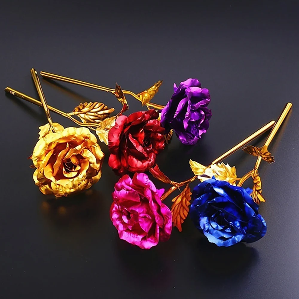 

Rose Flower 24K Gold Foil Rose Flower Gold-Plated Rose Decorative Best Rose Bouquet Gift For Valentine, Mother's Day Birthday