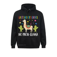 happy last day of school no probllama llama teacher hoodie sweatshirts labor day birthday hoodies anime sweater prevailing men