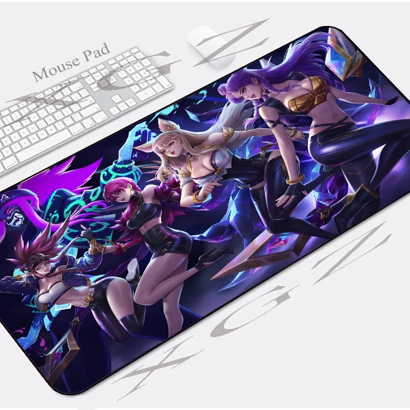 

XGZ Cartoon Sexy Hero Girl Custom Large Game Computer Desk Mat Black Lock-edge Fairy Tail Mouse Pad Speed Rubber Stripe Slip