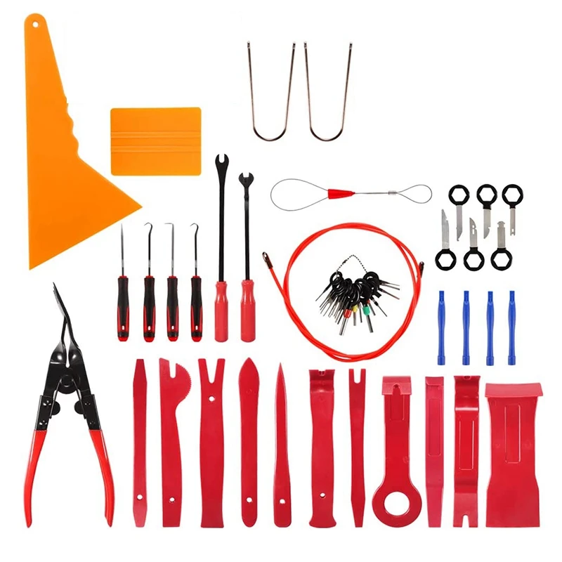 

52 Pcs Trim Removal Tool Set Car Trim Puller Tool Kit Plastic Pry Tools Set for Auto Clip Pliers Fastener Remover Set
