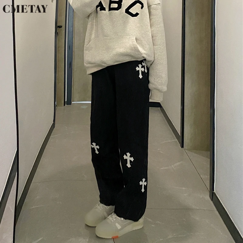 

CMETAY Cross Jeans Women Loose Y2K High Waist Washed Straight Pants Spring 2022 Streetwear Vintage Denim Four Seasons Trousers