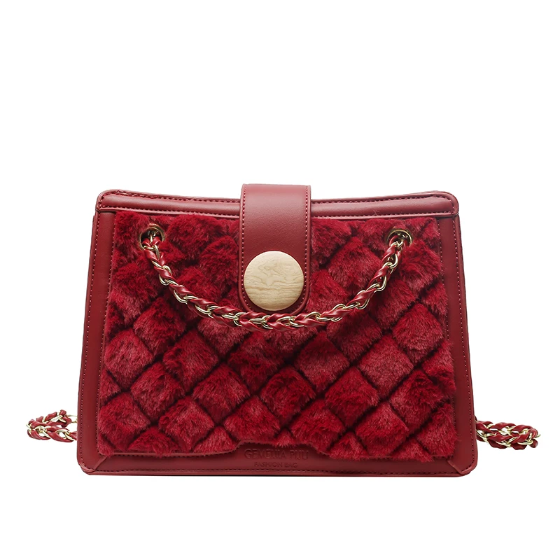 

Fashion Chain Diamond Lattice Shoulder Bags for Women 2020 Simple Ladies Purses and Handbags Luxury Designer Small Crossbody Bag