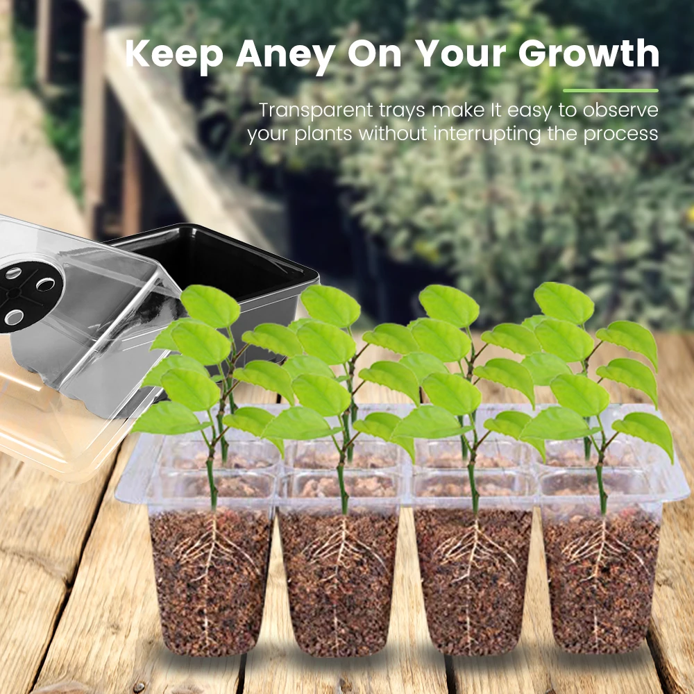 

2шт 12 ячеек, подносы для рассады, подносы для садовых растений, многоразовые подносы для теплиц, растений, семян, садовые аксессуары