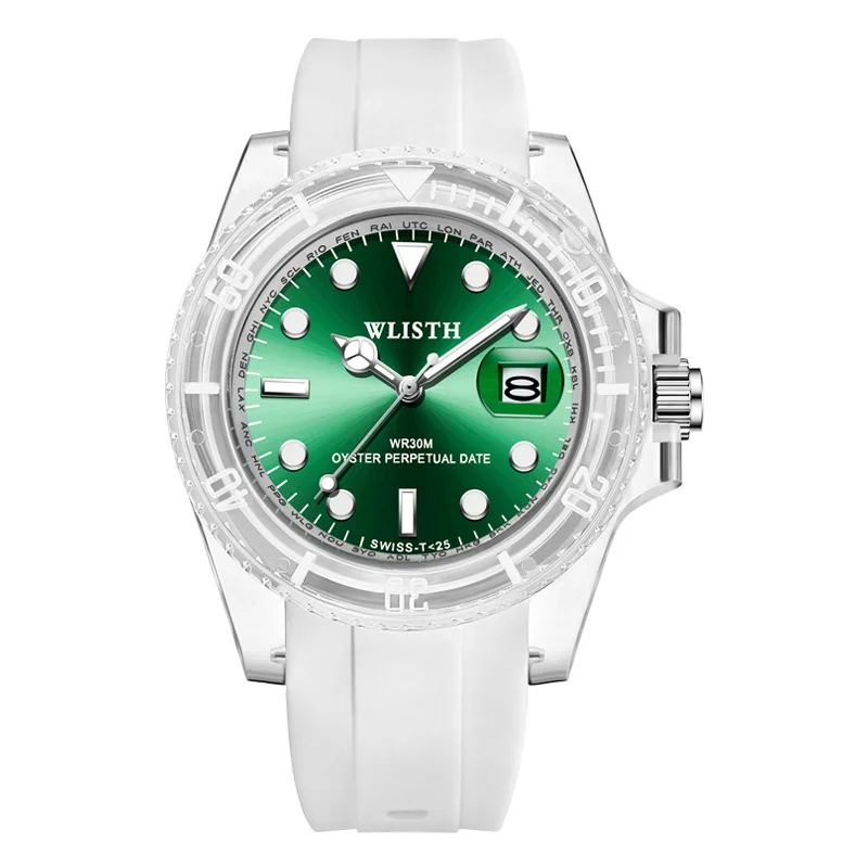 

Часы наручные мужские с календарем, классические светящиеся спортивные высококлассные в стиле милитари, с силиконовым ремешком, водонепроницаемые