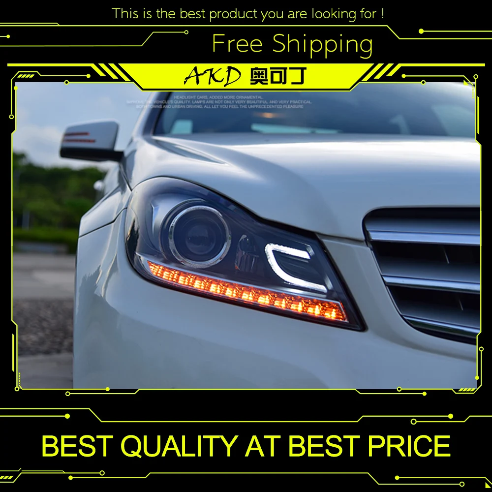 АКД автомобильный Стайлинг Головной фонарь для Benz W204 светодиодный фар 2011-2013