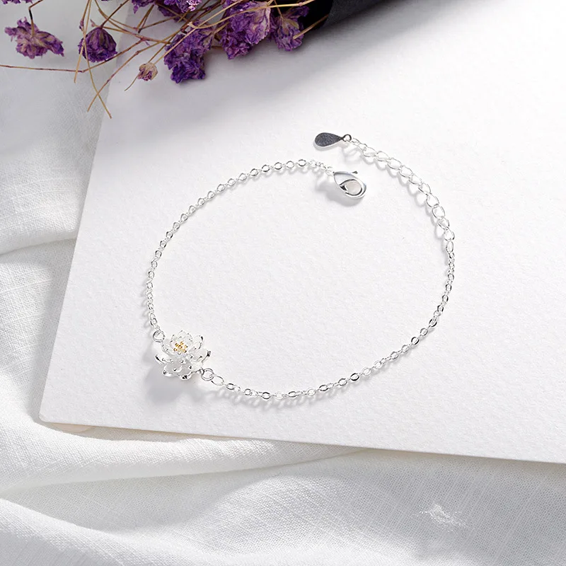 TSHOU93 Модный ручной цветок браслет с цветком лотоса серьги набор | Украшения и