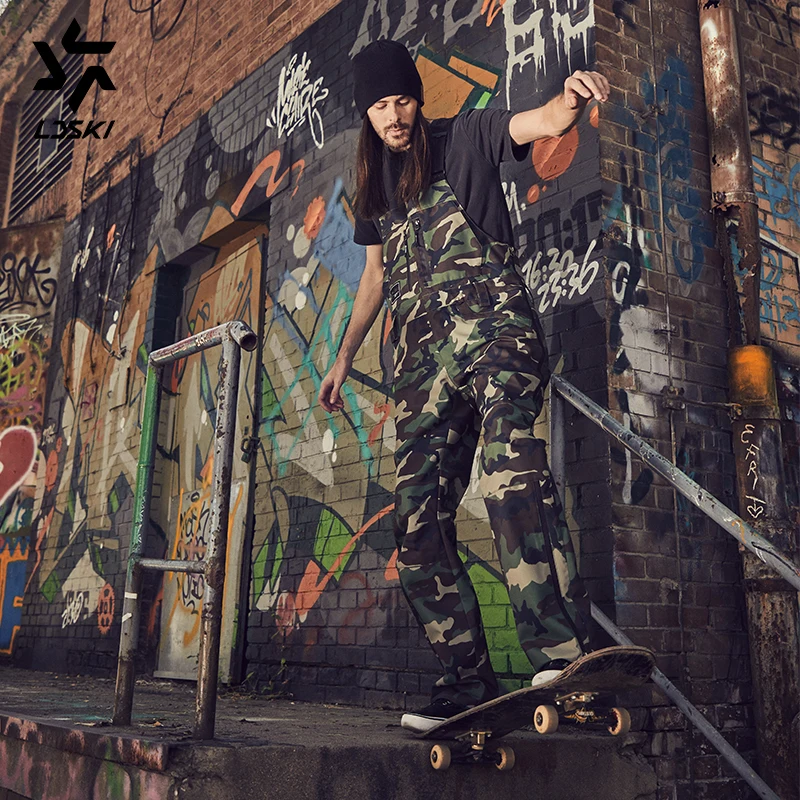 LDSKI зимние штаны унисекс комбинезон для сноуборда стильный лыжный нагрудник