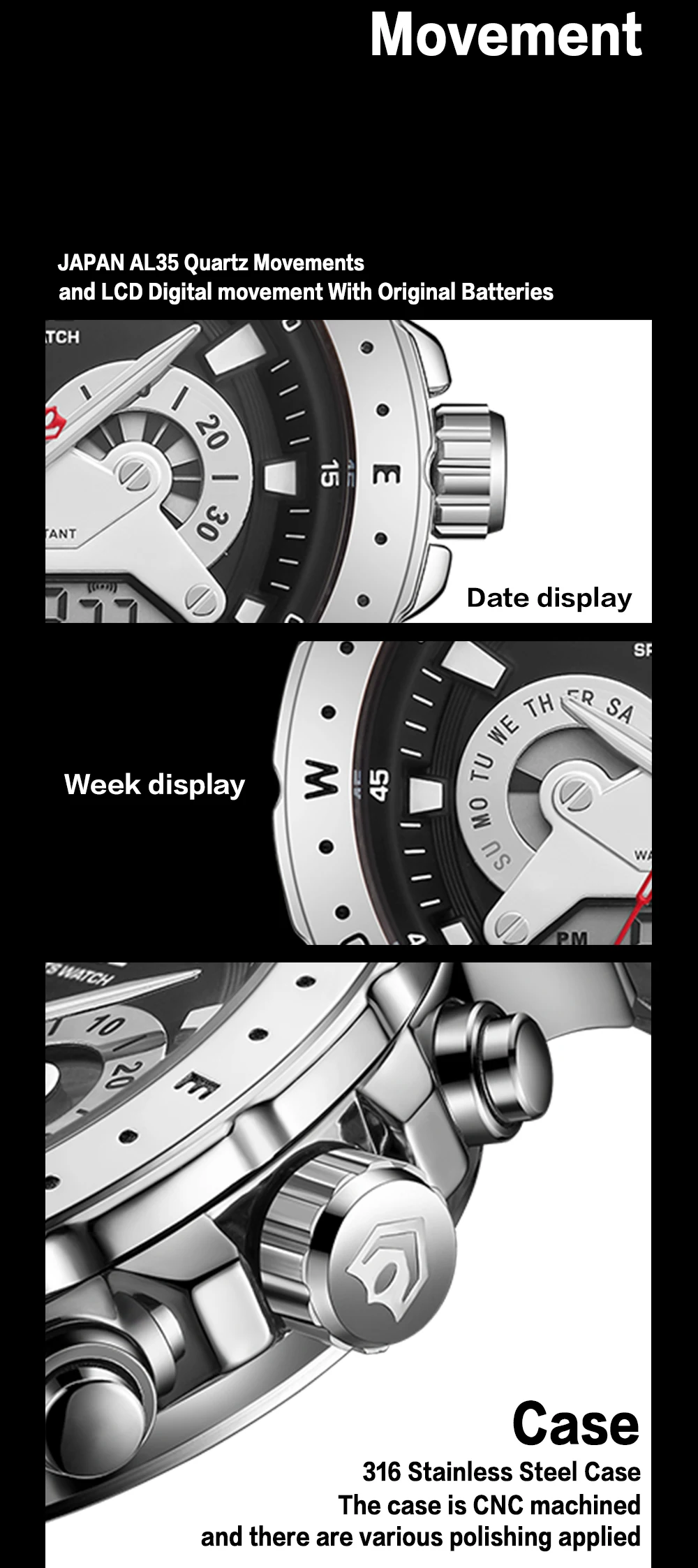 WEIDE мужские модели аналоговые цифровые часы с цифровым циферблатом кварцевые часы с металлическим ремешком наручные часы Мужские автоматические часы с датой