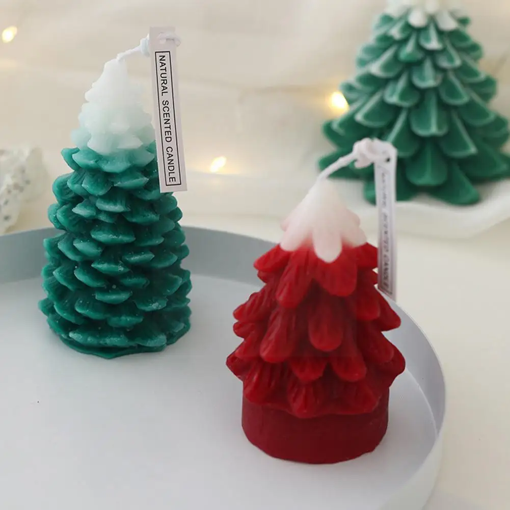 

3d Christmas Tree Scented Candles Pine Cedar Aromatic Wax Celebrating Candle Candle Handmade Vintage Festival Making Candle N1u2