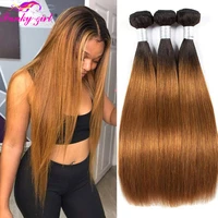 fg 40 inch brazilian straight hair 1b30 human hair weave bundles two toned hair bundles ombre straight hair 34 pcs extensions