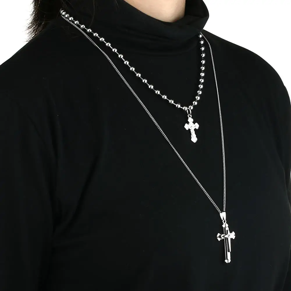 Женское Ожерелье из нержавеющей стали Двухслойное ожерелье с кулоном в виде