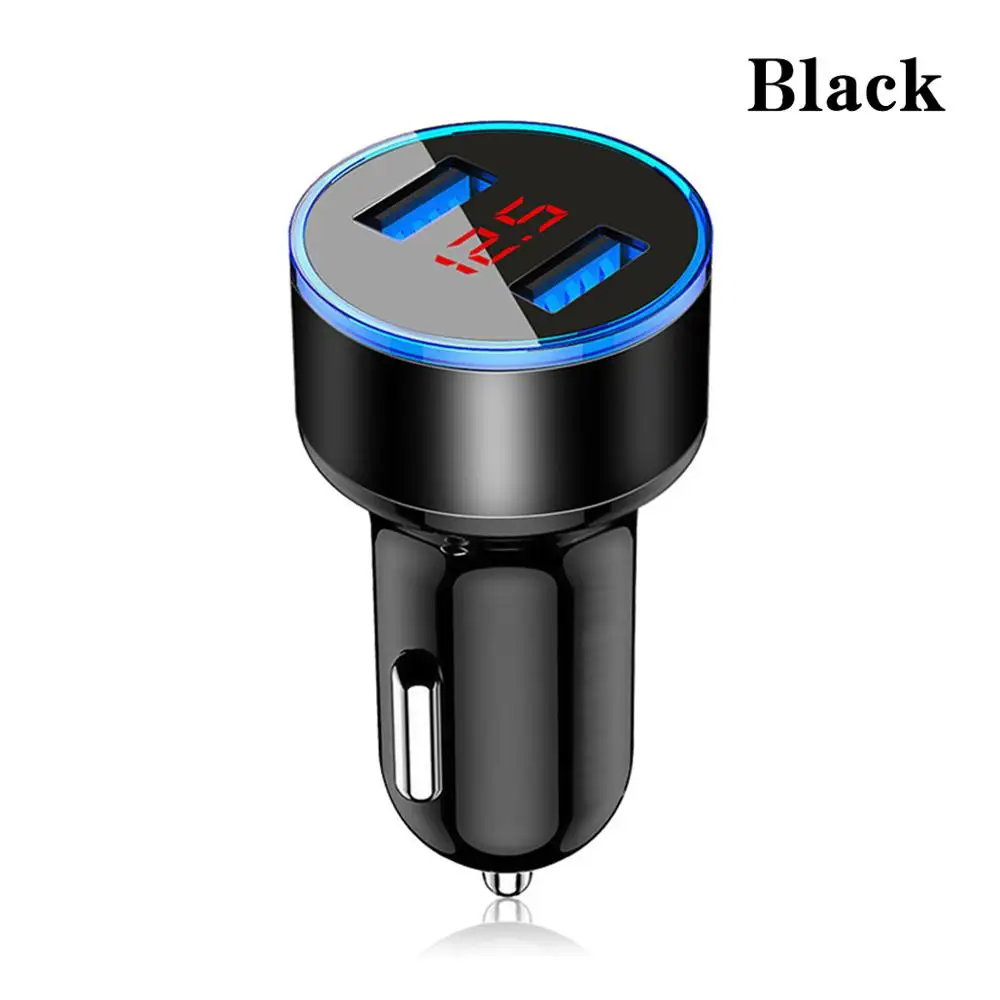 Black 3.1A 5V двойной зарядное устройство USB с Отображение напряжения на светодиодном дисплее/текущий дисплей мобильного телефона автомобильное зарядное устройство для смартфона/планшета - Название цвета: Black