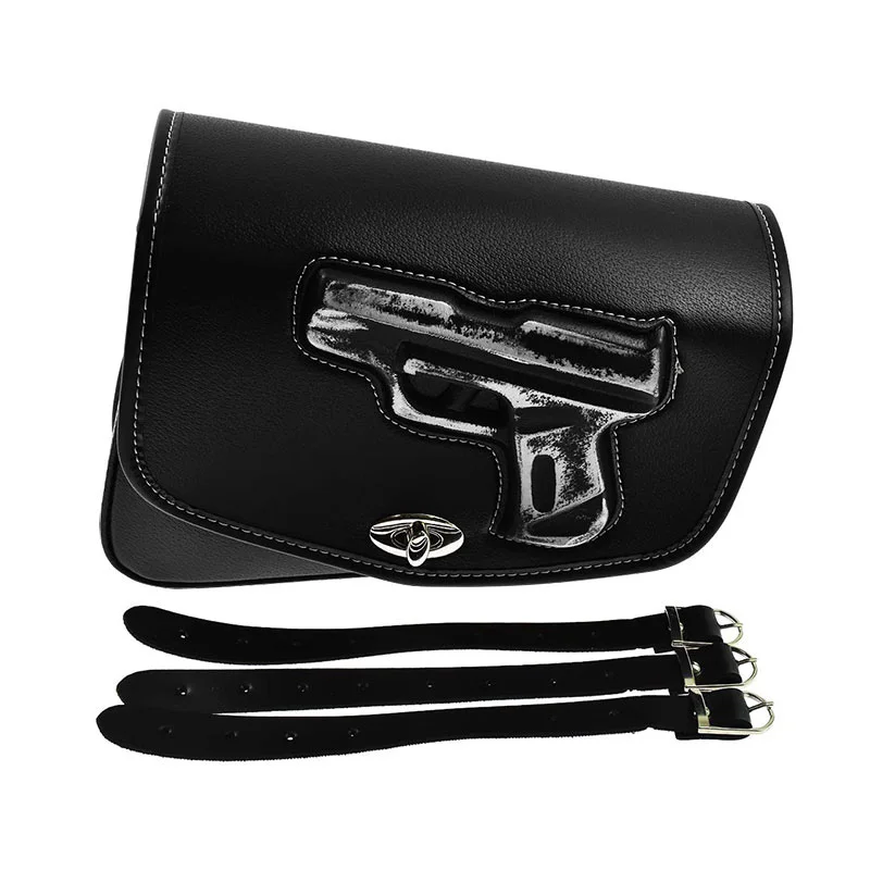 DERI 1 шт. универсальная мотоциклетная сумка из искусственной кожи с пистолетом на