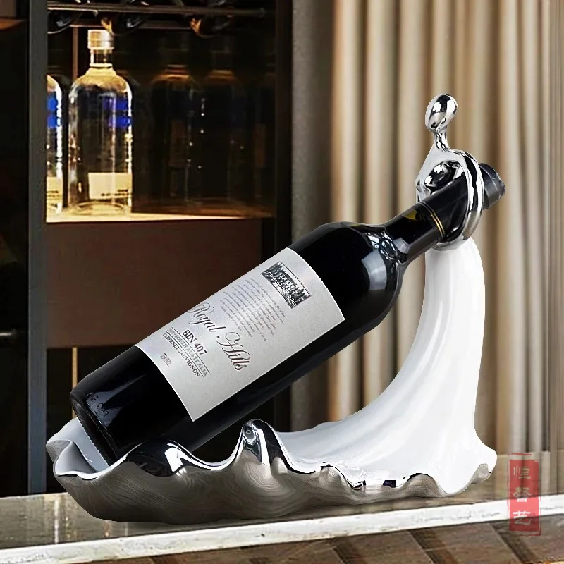 

Statue furnishing articles contemporary and contracted Europe type wine cabinet mesa sitting room adornment grape wine rack