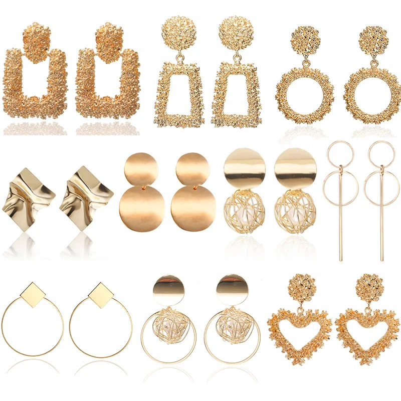 2019 женские серьги в стиле бохо металлические золотые висячие винтажные большие