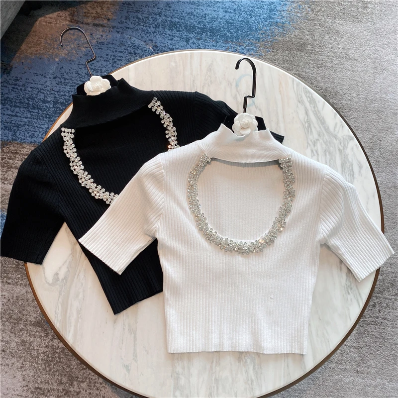 

Женская трикотажная футболка в Корейском стиле Kpop, Новинка лета 2020, облегающие короткие женские футболки в стиле знаменитостей Heavy Industry Стр...