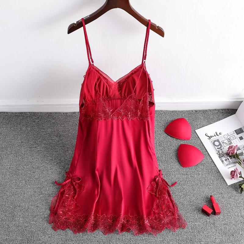 Сексуальная ночная рубашка летние пикантные шелковисто полые Изысканная