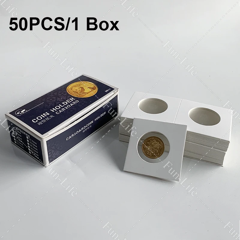 Квадратные Картонные держатели для монет чехол хранения альбом коллекционеров 50