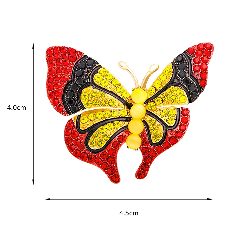 

Wuli&baby Rhinestone Opal Butterfly Brooches For Women Unisex 4-color Beauty Multicolor Insect Party Office Brooch Pins Gifts