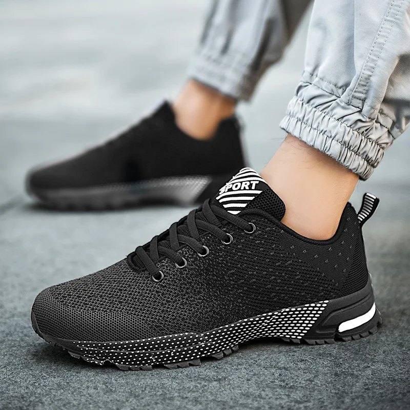 

Men's shoes sports shoes men's mesh running shoes flying woven breathable low-top casual shoes spring