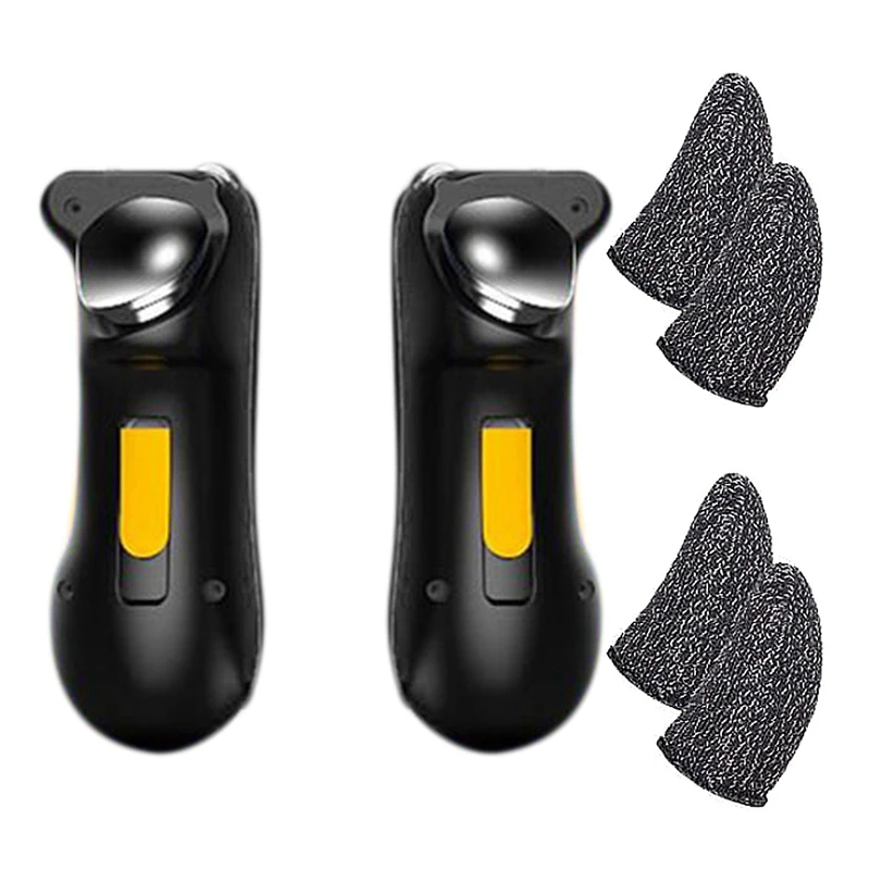 

Мобильный игровой контроллер для Ipad PUBG триггер контроллер L1R1 с 2 парами игровых пальчиковых чехлов