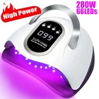 280W SUN X10 Max светодиодная УФ-лампа для ногтей для сушки ногтей, Гель-лак с 66 светодиодами, умное время, профессиональная фотолампа для салона маникюра