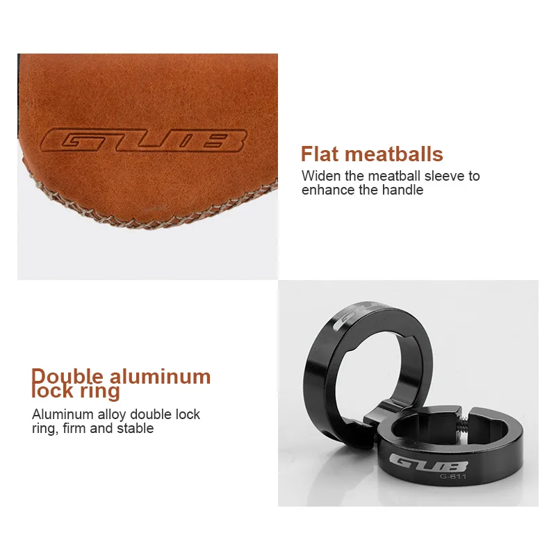 

GUB G-611 1 Pair Bicycle Grips Cowhide Hand-sewn Body Bike Handlebar Cover MTB Mountain Bike Handlebar Grips