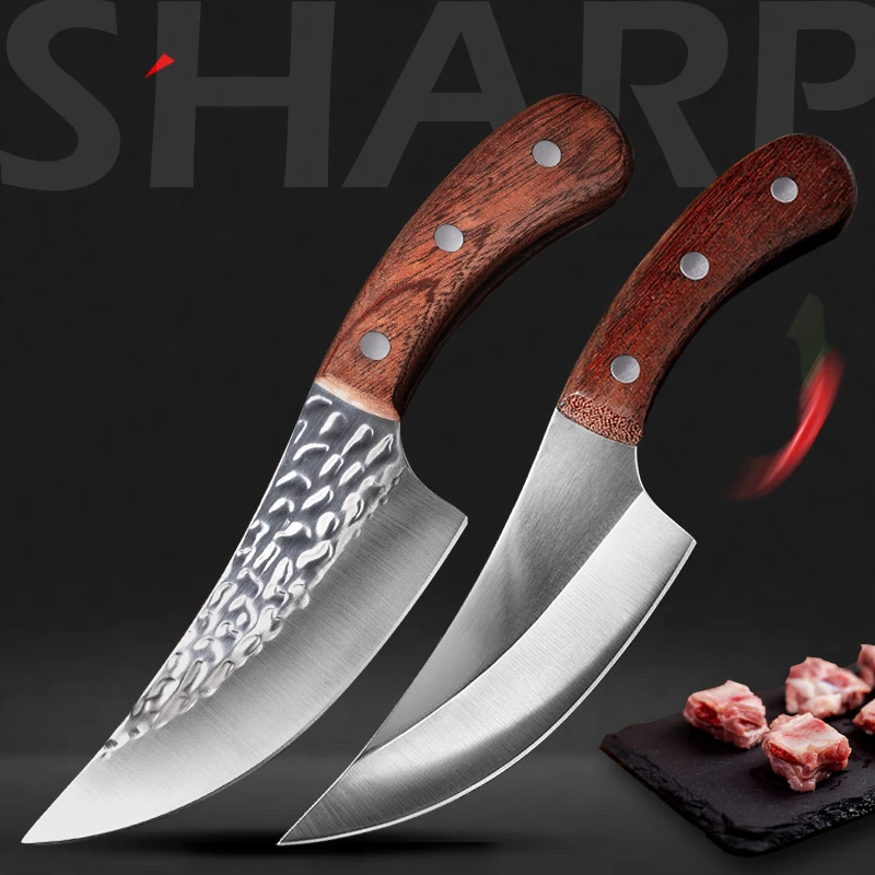 Кованый нож кованый кухонный мясника из нержавеющей стали для мяса фруктов