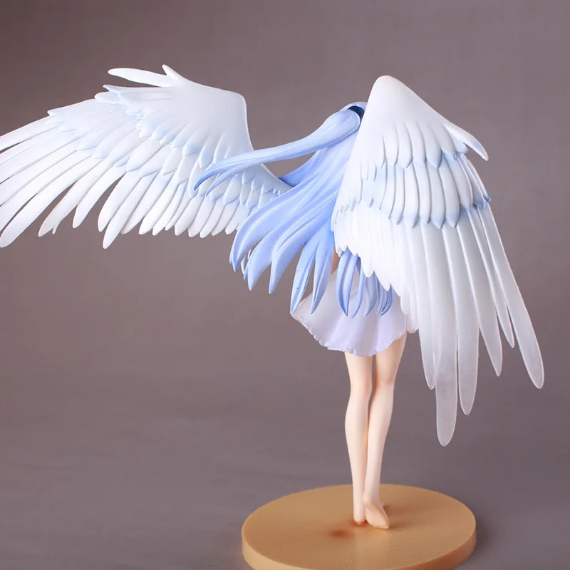 

22CM Anime Figure Angel Beats Toy Angle's Wings White Toy Tenshi Kanade Tachibana PVC Collection Toys Car Collection Ornament