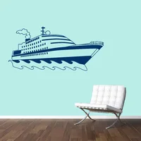 Ship Wall Stickers For Living Room Yacht Children's Room Nautical Decor Boat Vinyl Wall Decal Baby Boy Nursery Room C685
