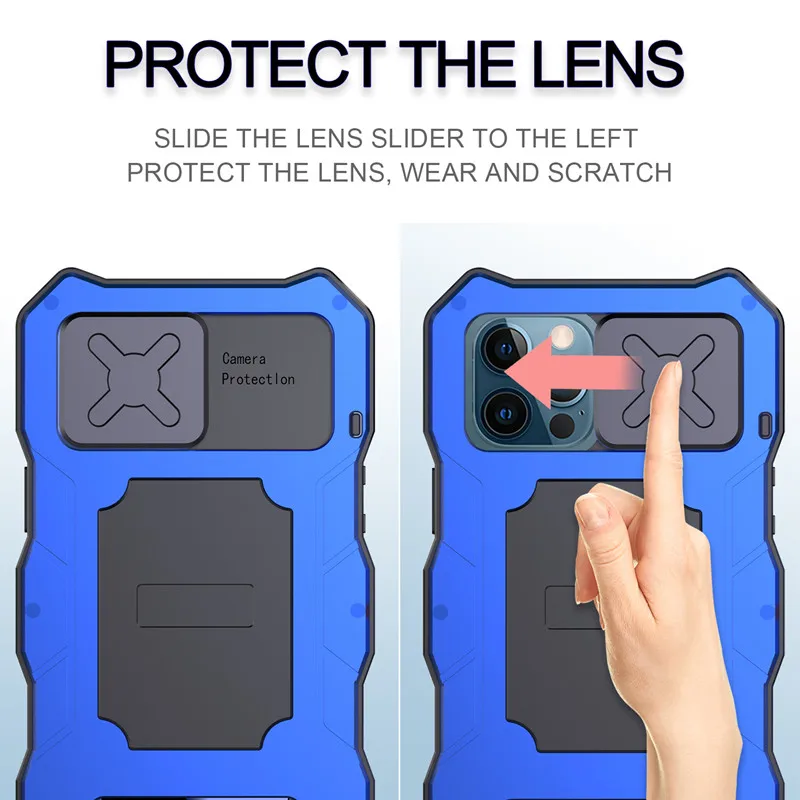 

Waterproof Phone Case For iPhone 12 Pro Max Metal Anti-drop And Dust-proof Creative Goggles With Bracket Protective Cover