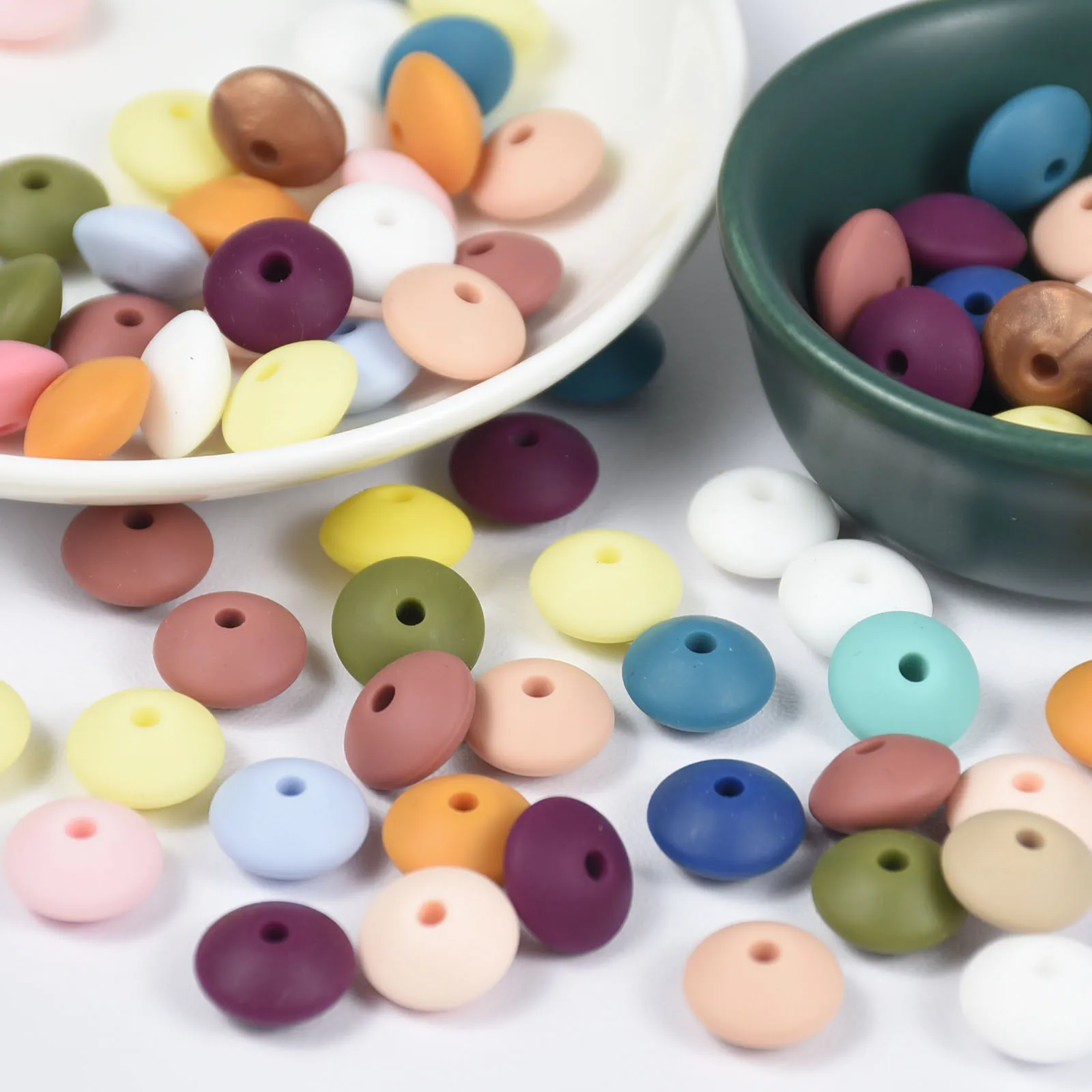 

Бусины Детские из чечевичного силикона, 3 цвета, 12 мм, 50 шт.