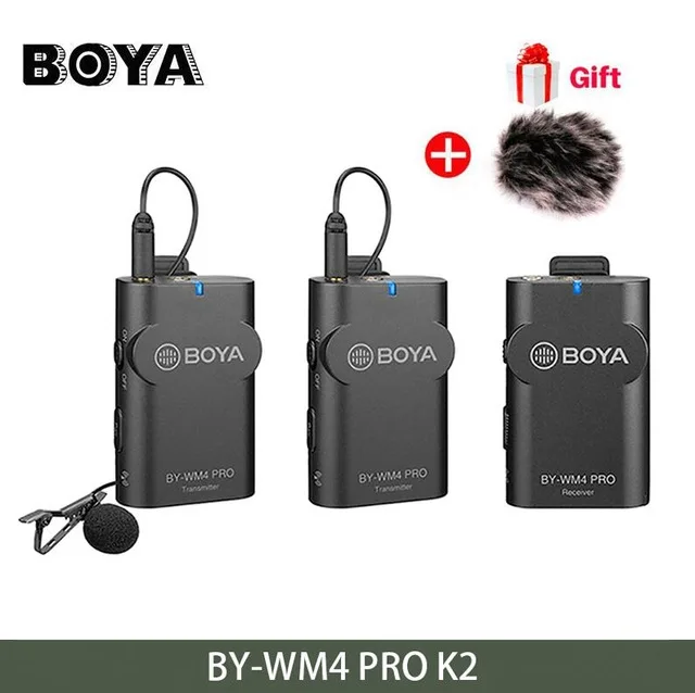 Boya BY-WM4 Pro/BY-WM4 Mark II беспроводные ПЕТЛИЧНЫЕ Микрофон Студийный конденсаторный лацкан микрофон для интервью для iPhone Canon камеры Nikon - Цвет: Красный
