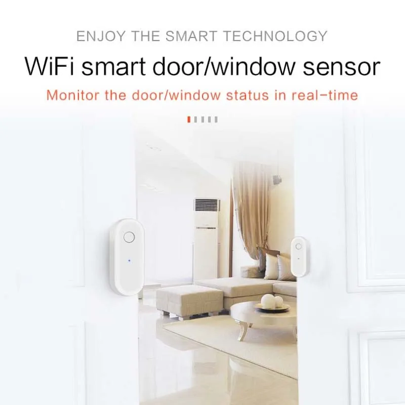 Беспроводной переключатель Tuya с Wi-Fi датчик для окон и дверей магнитный детектор