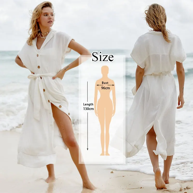 Q743-717 Summer Women Plus Size Beachwear Cover-ups White Cotton Tunic Beach Wrap Bath Dress Swim Suit Bikini Cover Up Woman#Q717 - Цвет: Q743-717