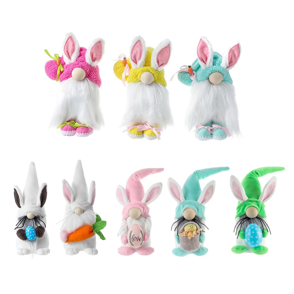 Пасхальный кролик гномная кукла Длиннохвостый без лица праздничное украшение