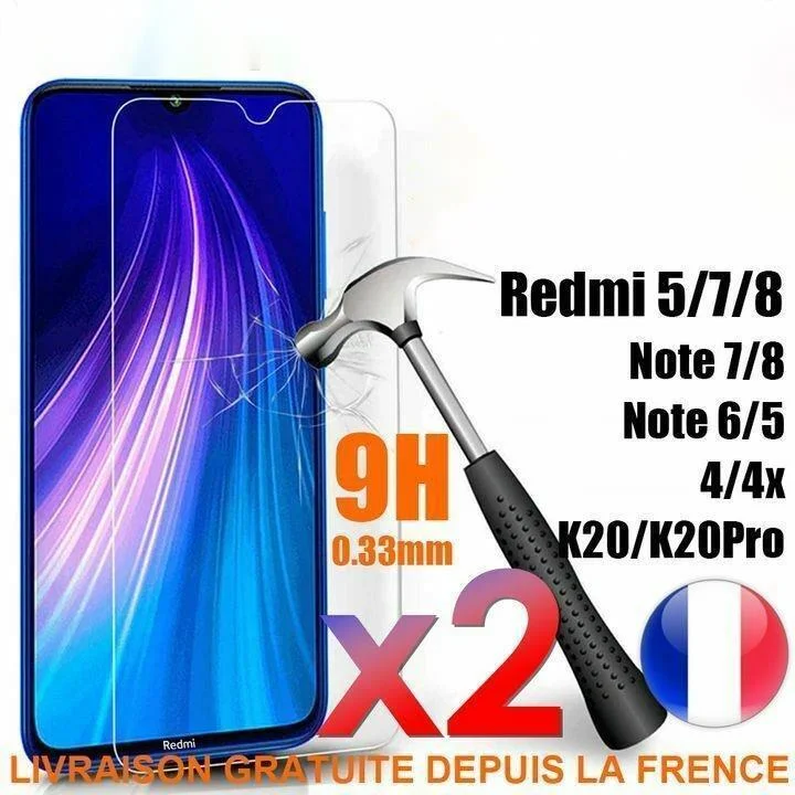 

Vitre Verre Trempe Film Protection Redmi Note 8 Pro/8T/Note 7/6/5/4X