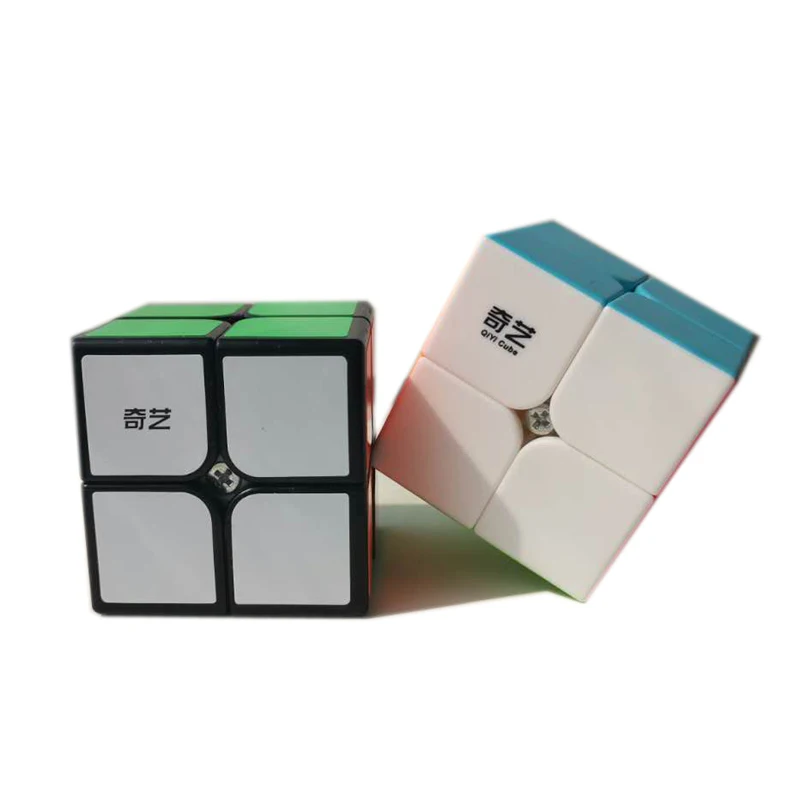 QIYI QiDi2 2s 2X2x2 волшебный скоростной кубик без наклеек черный кубик-головоломка Профессиональный 2x2 скоростные часы-кольцо с крышкой игрушки для детей