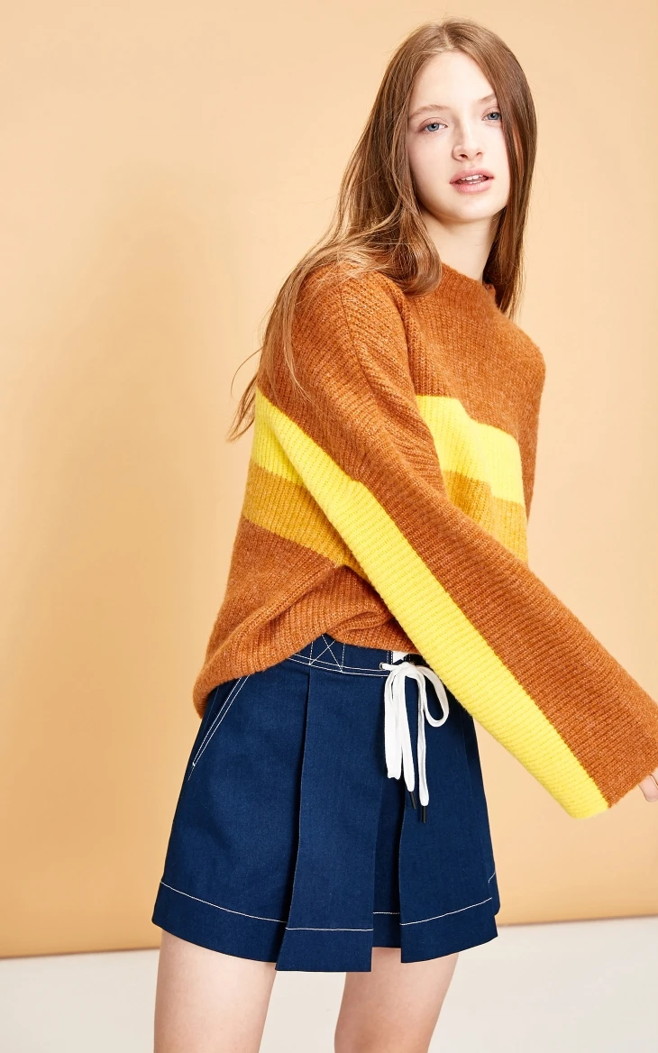 Vero Moda свитер женский женский свободный свитер в полоску с открытыми плечами | 318413531