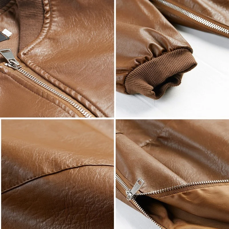 

Coat Soft PU Leather Jackets Female Zipper Outwear 2021 Spring M-5XL Plus Size Faux Women Leather Jacket Autumn Jackets