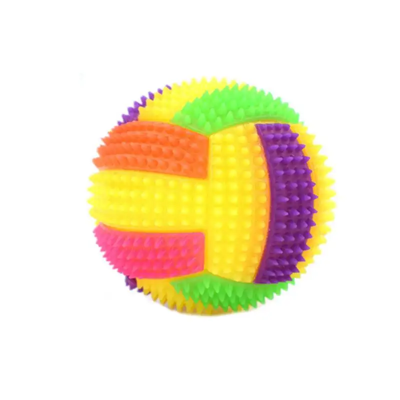 

Pet Products Elastic Flash Light Squeaky Spike Ball Pet Dog Cat Molar Plastic Entertained Toy