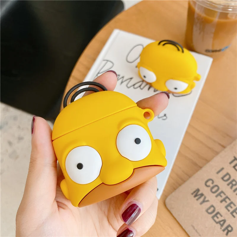 

Anime Airpods Case Yellow Cartoon Family Soft Silicone Novelty Funny Phones Bluetooth Protection Fundas