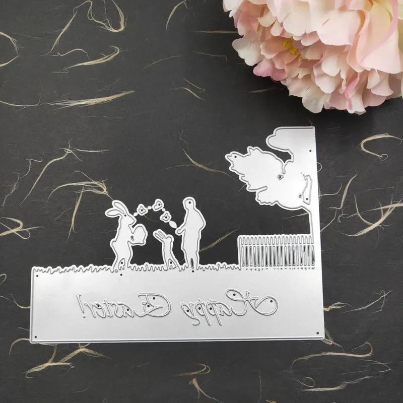 Счастливые Пасхи Вырубные штампы металлические трафареты для DIY штамп