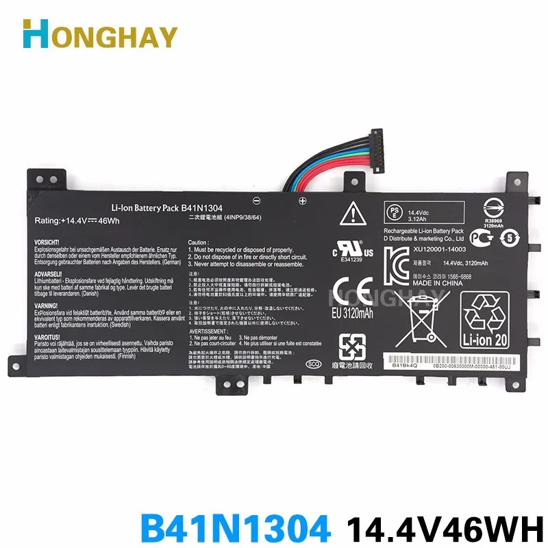 HONGHAY 14.4V 46wh 3120mAh Original B41N1304 Laptop Battery For ASUS V451L V451LN V451LA S451LA B41BK4G | Компьютеры и офис