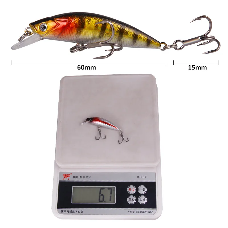 

Minnow Fishing Lure 6cm 6.7g 3D Eyes pesca Crankbait wobbler Artificial Plastic Hard Bait jig Sinking Winter Sea Fishing Tackle